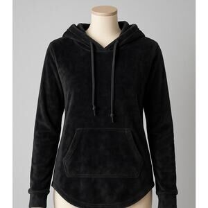 Absolutely‎ Famous Plush Black Hoodie Large Soft Fuzzy Pullover Cozy Loungewear